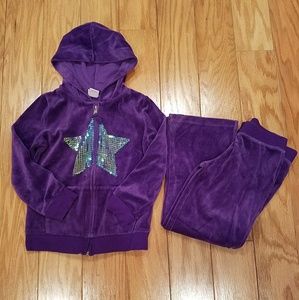 Kids Purple Velour Sweatsuit